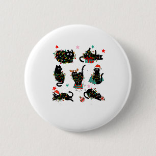 Katze Weihnachtslicht Rentier Santa Weihnachtskatz Button