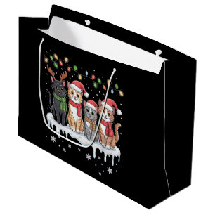 Katze Weihnachtslicht Santa Weihnachtskatzenliebha Große Geschenktüte