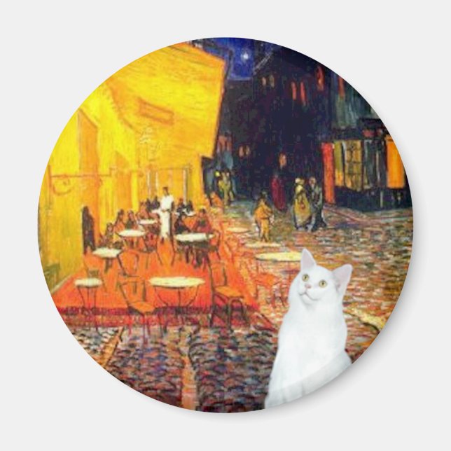 Katze (weiß SH) - Terrassencafé Magnet (Vorne)