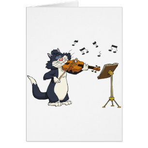 Katze, welche die Violine spielt