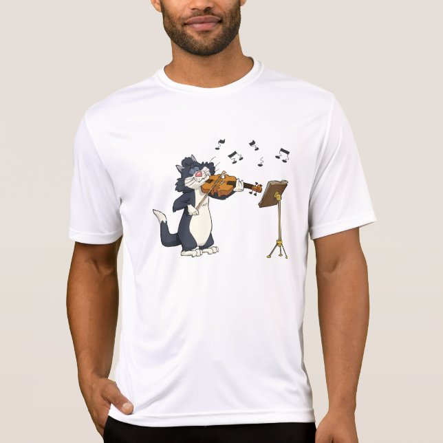 Katze, welche die Violine spielt T-Shirt (Vorderseite)