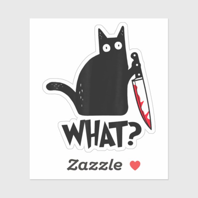Katze Welches lustige Black Cat Shirt Murderous Ka Aufkleber (Blatt)