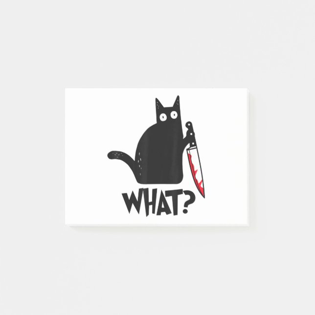 Katze Welches lustige Black Cat Shirt Murderous Ka Post-it Klebezettel (Vorderseite)
