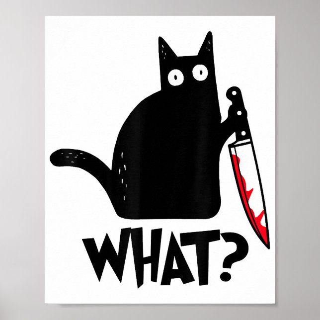 Katze Welches lustige Black Cat Shirt Murderous Ka Poster (Vorne)