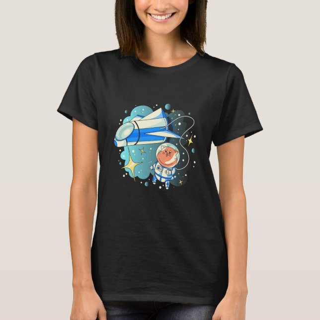 Katze Weltraum Jet T-Shirt (Vorderseite)
