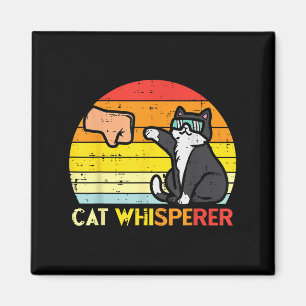Katze Whisperer Man Paw Faustbummel Sonnenuntergan Magnet