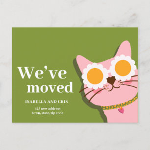 Katze Wir haben neue Adresse Postkarte verschoben
