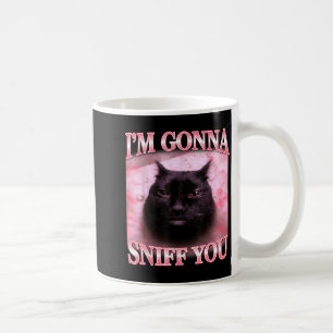 Katze wird lustige Aussage beschnüffeln Hirnfäule Kaffeetasse