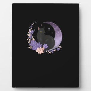 Katze Witchy Mond Blumen Pastel Goth Goblincore Fotoplatte