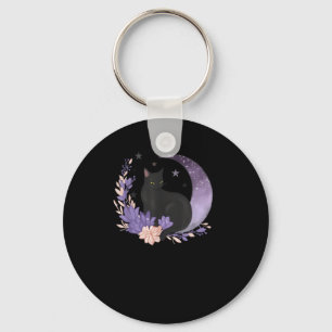 Katze Witchy Mond Blumen Pastel Goth Goblincore Schlüsselanhänger