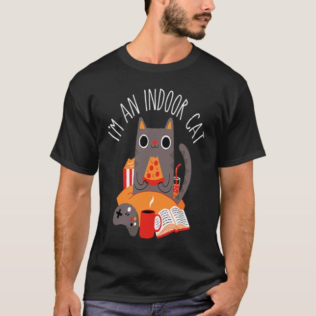 Katze Wohnungskatze T-Shirt (Vorderseite)