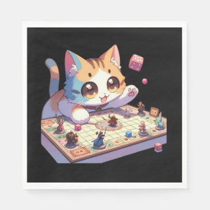 Katze würfelt Tischspiel Serviette