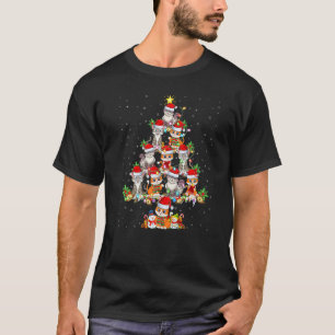 Katze   Xmas-Beleuchtung Weihnachtsmann Katze Weih T-Shirt