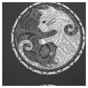 Katze Yin Yang Paisley Druck Stoff