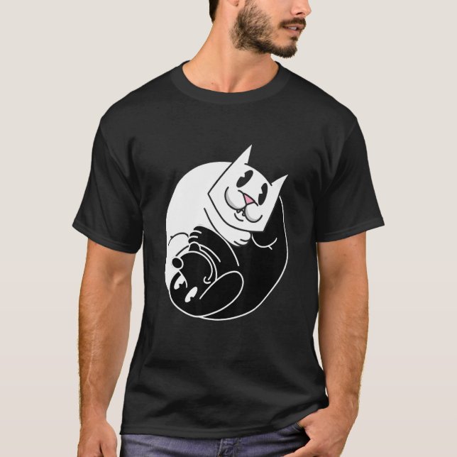 Katze Ying Hund Yang T-Shirt (Vorderseite)