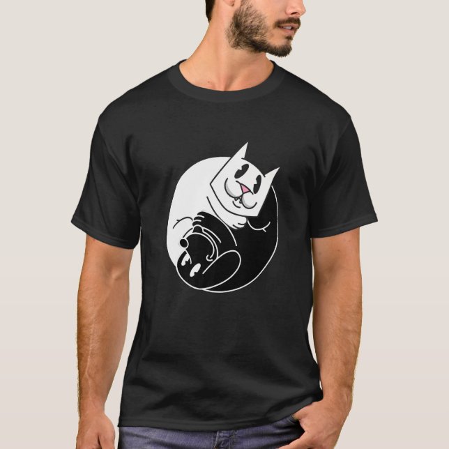 Katze Ying Hund Yang T-Shirt (Vorderseite)