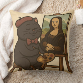 Katze zeichnend Mona Kissen
