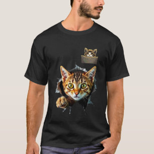 Katze zerrissen Stoff Kätzchen Kitty Jungen & Mädc T-Shirt