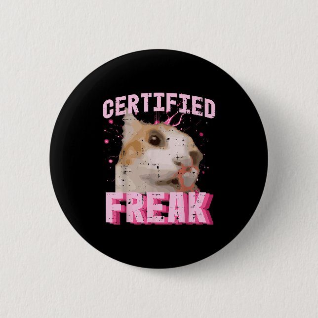 Katze zertifizierter Freak Lustiger Spruch Kitten  Button (Vorderseite)