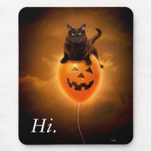 Katze zu Halloween-Ballon Mousepad