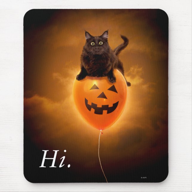 Katze zu Halloween Balloon Mousepad (Vorne)