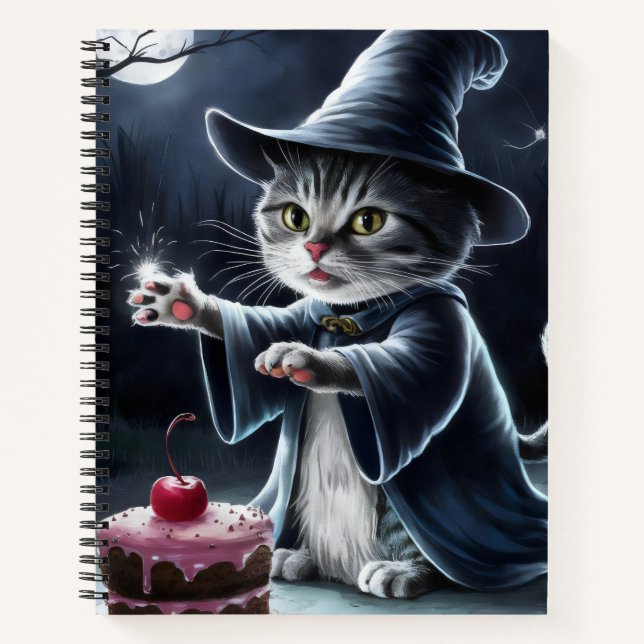 Katze zu Halloween. Notizbuch (Vorderseite)