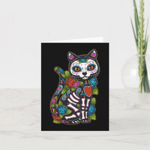 Katze Zuckerschädel Mexiko Calavera Dia De Los Mue Karte