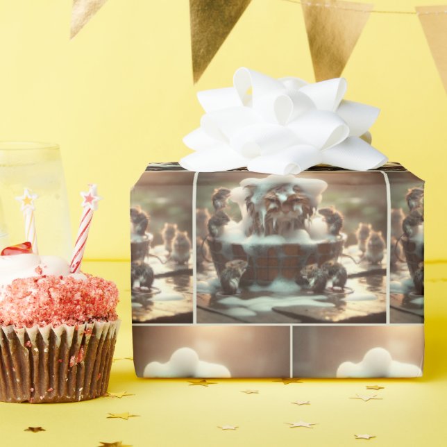 Katze zum Baden Geschenkpapier (Geburtstagsparty)