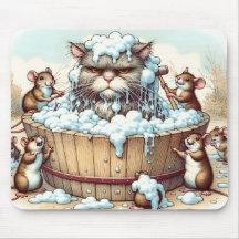 Katze zum Baden