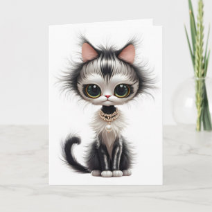 Katze zum Geburtstag von Pearl Necklace Karte