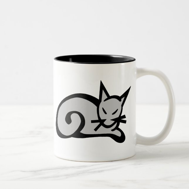 Katze Zweifarbige Tasse (Rechts)