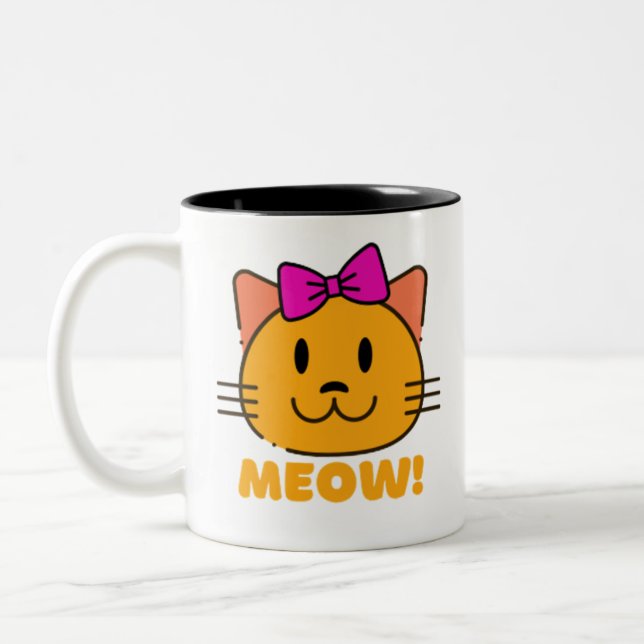 Katze Zweifarbige Tasse (Links)