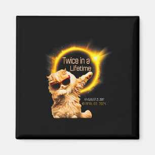 Katze zweimal im Lifetime Solar Eclipse April 04.0 Magnet