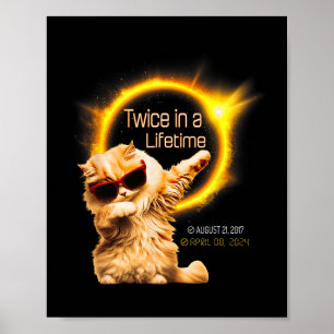 Katze zweimal im Lifetime Solar Eclipse April 04.0 Poster