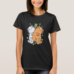 Katze Zwillinge Sternzeichen T-Shirt