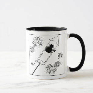 Katzehaters-Feuerwerk-Cartoon-Tasse Tasse