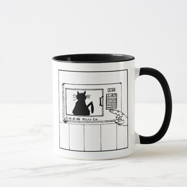 Katzehaters-Mikrowellen-Cartoon-Tasse Tasse (Rechts)