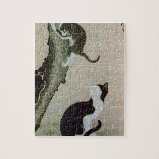 Katzen, 17. Jahrhundert (Tinte auf Seide) Puzzle (Vertikal)