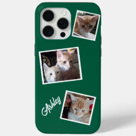 Katzen 3 Fotos Sammeltiere Name Grün Case-Mate iPhone Hülle