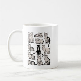 Katzen 90er Vintage-Ästhetik Retro-Katzen-Illustra Kaffeetasse