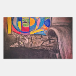 Katzen-Abstracts Rechteckiger Aufkleber