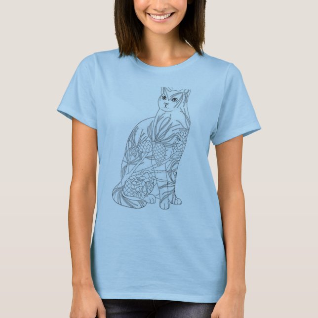 Katzen-Adobe-Illustrator T-Shirt (Vorderseite)