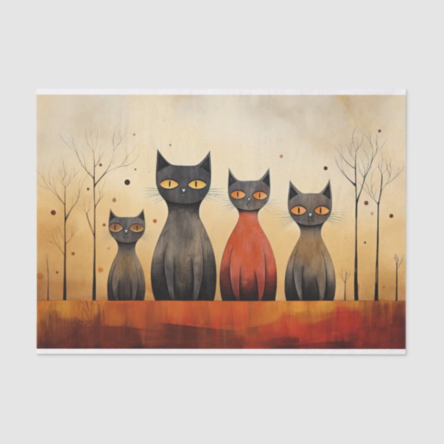 Katzen alarmieren, untersuchen, KI generiert, Seidenpapier (Vorderseite)