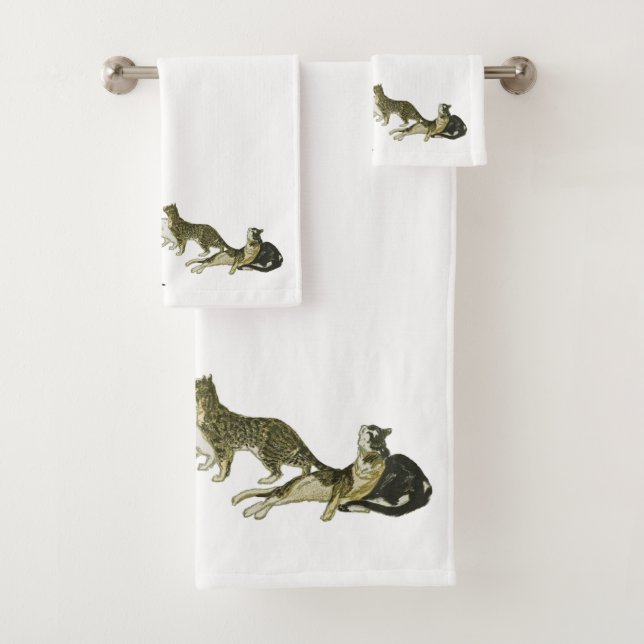 Katzen, Alexandre Steinlen Badhandtuch Set (Insitu)