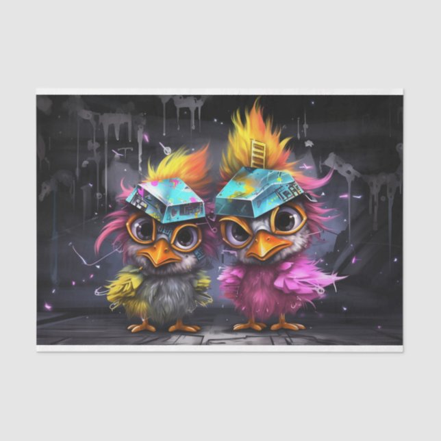 Katzen als trojanische Schwestern Seidenpapier (Vorderseite)