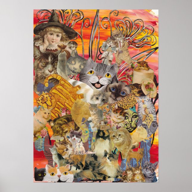 Katzen als viel Print Poster (Vorne)