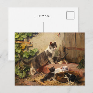 Katzen am Milchnapf Julius Adam der Jüngere Postkarte