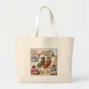 Katzen am Strand durch Louis Wain Jumbo Stoffbeutel