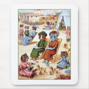 Katzen am Strand durch Louis Wain Mousepad