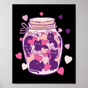 Katzen am Valentinstag in einer Flasche Herz Niedl Poster